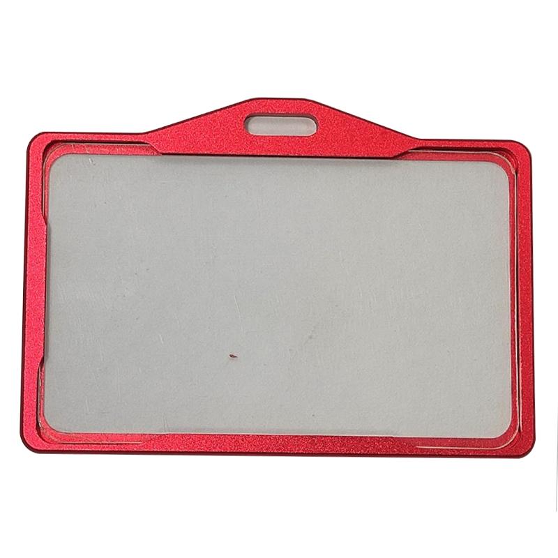 Premium Aluminium ID Card Holder-Horizontal-Red